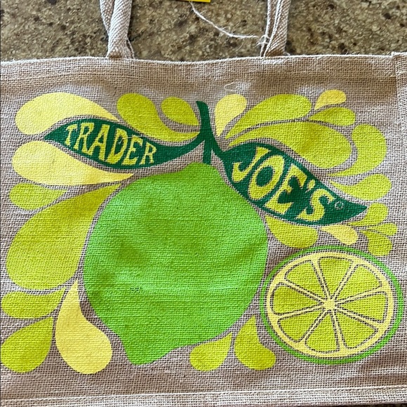 🌿Eco Friendly 100% Jute REUSABLE Trader Joe’s Tote Grocery Bag 🛒 🍋 - Picture 4 of 7